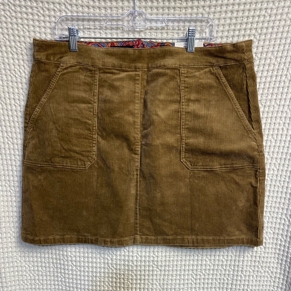 CHARTER CLUB Corduroy Cognac Skirt SIZE 18 New W Tag SO CUTE comfortable Wow
